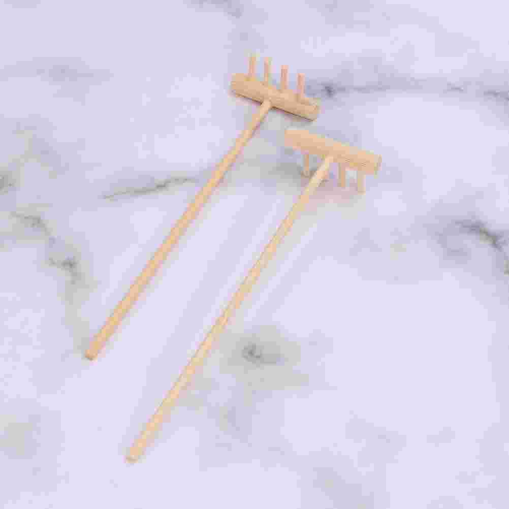 10 Pezzi Accessori Tavolo di Sabbia Strumenti per Gioielli Giocattoli da Esterno Mini Rastrello per Sabbiera Giardino Zen da Tavolo in Bambù in Stile Giapponese