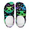 White EVA Clogs with Mini Skull Print, Lightweight Slip On Garden Shoes, Breathable Beach Sandals, Indoor Outdoor Slippers for Men Women