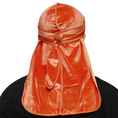 Trifong Velour Durag Orange Hip Hop Silky Washable Breathable Du-rag Pirate Bandana Dance Waves Afro Cap Dewrag Hip Hop Costume Dance Costume Rapper