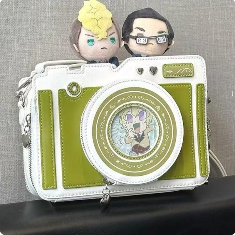 Harajuku Kawaii Camera Shape Shoulder Bags Women Heart Studs Large Capacity Crossbody Bag Ladies Transparent Anime Ita Bag 2025