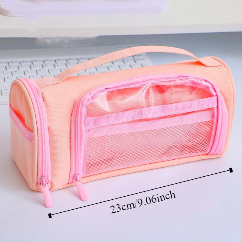 Dirt Resistant Transparent Pencil Case Organizer Zipper Pencil Case Student Learning
