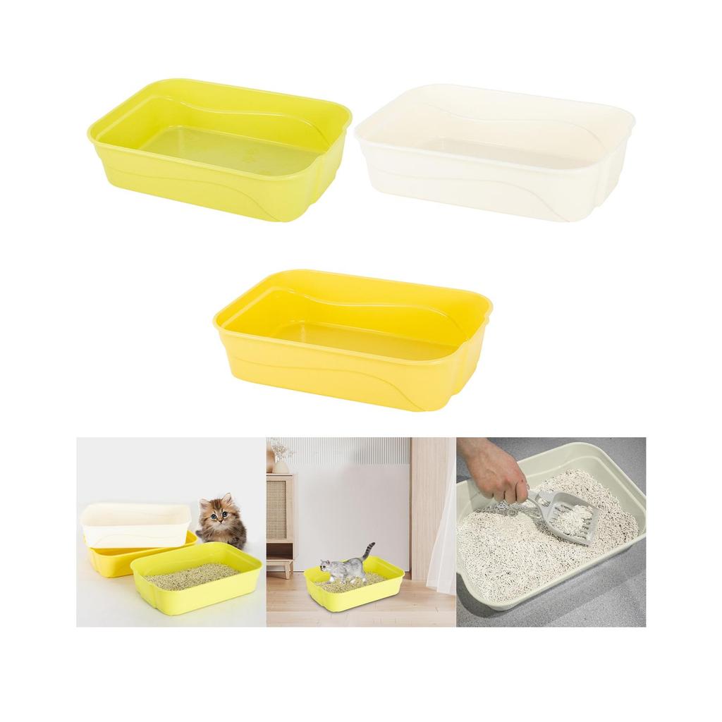 Cat Litter Box High Side Sifting Litter Box Open Top Cat Litter Tray for Kitty Rabbit Indoor Cats Easy to Clean and Assemble