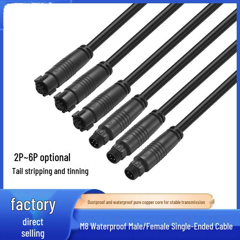 M8 Male/Female Waterproof IP67 Locking Connector for Electric Motorcycle/Car Sensor Cable