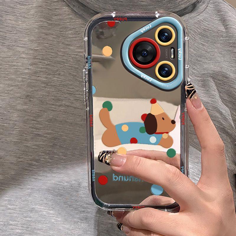 Applicable to Huawei pura70pro + mobile phone case cartoon cute HUAWEIp60 case 50 design blue wax dog