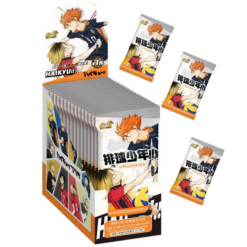 New Haikyuu Booster Box Cards Hinata Shoyo Kageyama Tobio Tsukishima Hotaru LR GMR Anime Character Collection Cards Toys Gifts