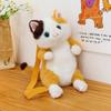 Soft Cat Plush Backpack Striped Pattern Simulation Cat Bag Fashion Stuffed Animal Daypack  Adults