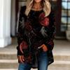 Women's Halloween Printed Pullover Top Loose Fit Neck Long Sleeve T-Shirt