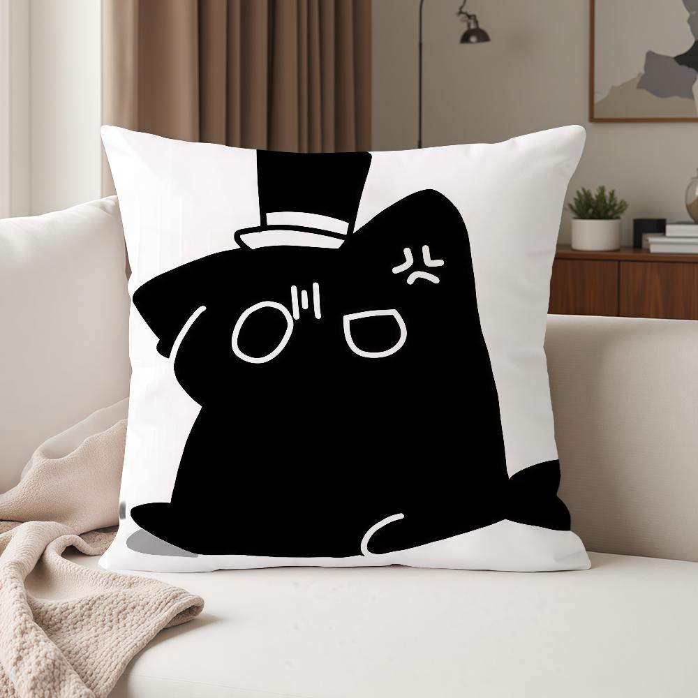 Cartoon Print Pillow Cover, Invisible Zipper Durable, Home Bedroom Cushion Cover