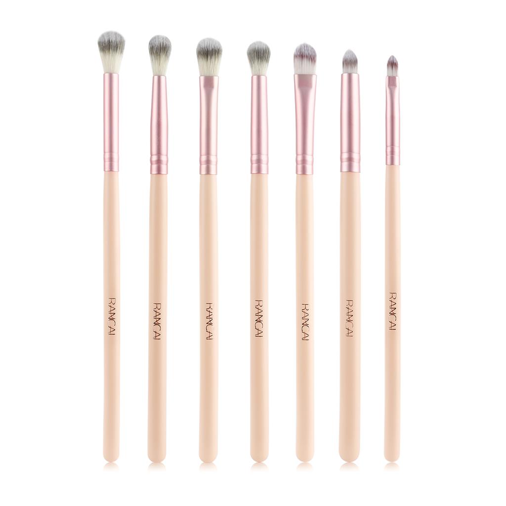 7pcs Eyeshadow Brush Eye Blender Brush Kit, Wooden Handle Vegan Makeup Tool, Flawlessly Applies Eyeshadow & Sets Concealer