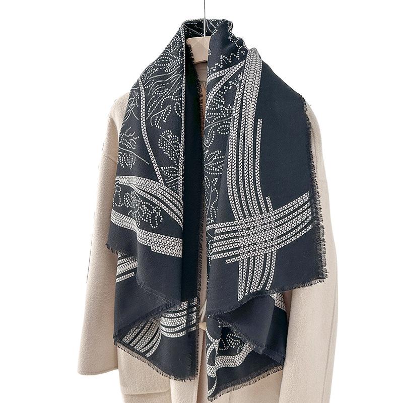 Fashion new square scarf women's clothing with scarf niche retro 130 beard removal shawl