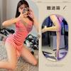 Night listening incense new sexy underwear velvet cross lace-up nightdress backless slit temptation pajamas passion loungewear