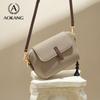 Aokang Crossbody Bag, Large Capacity Cowhide Square Bag, Commuter Shoulder Bag