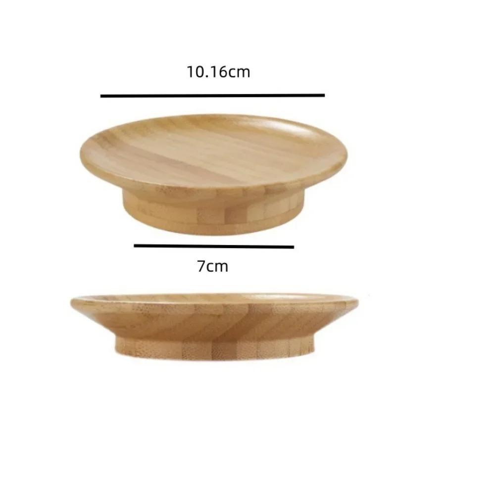 Reusable Bamboo Cup Lid for Red Wine and Food Platters Packaging with Splash-proof Function Bamboo Cup Lid Coasters 10.16*7cm