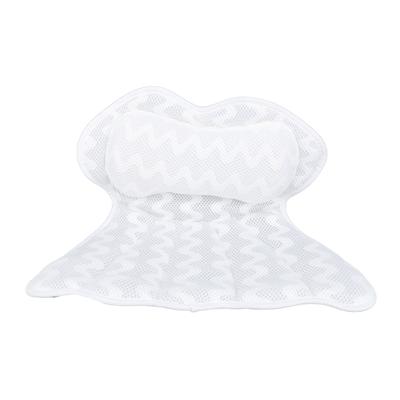 Bath Pillow Bathtub Pillow 4D Breathable Mesh Fabric Bathtub Headrest with 6 Suction Cups for Head