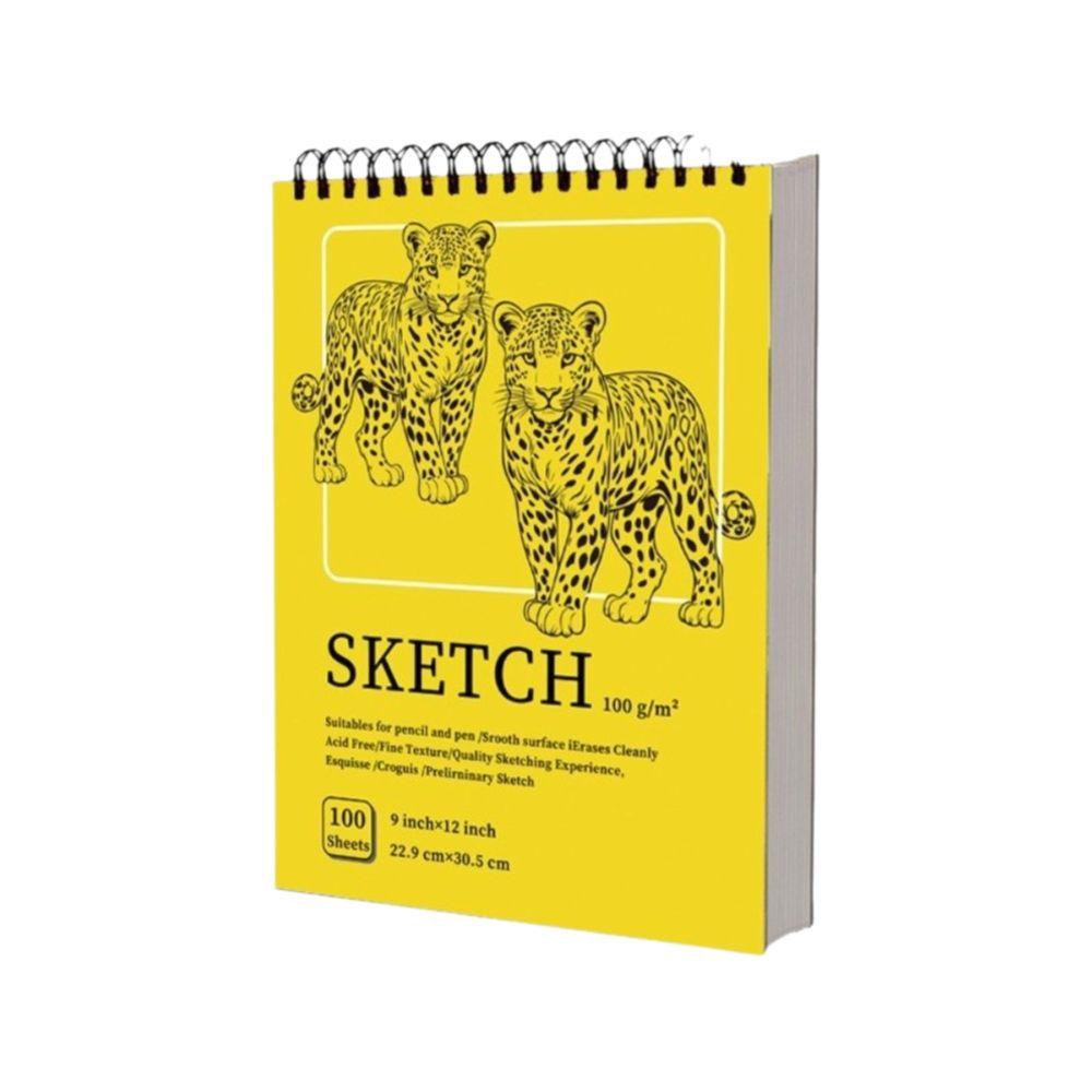 100 Sheets Spiral Bound Artist Sketchbook Perforated Pages Sketching Notebook  Crayon Drawing