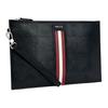 Bally Tenery Lt Classic Red And White Striped Commuter Fashion Design Leather Clutch Men Clutch Black 6232048