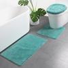 Set 3 pezzi Tappetino da bagno a tinta unita Set Tappeti da bagno con peli soffici Moderno Kit tappetini copriwater rettangolari 50*80 50*40 45*50cm