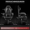 Gaming Chair Ergonomic Gaming Chair with Lumbar Cushion and Headrest, Gamer Chair Height Adjustable, PC Chair for Adults Girls Boys, Black-Grey