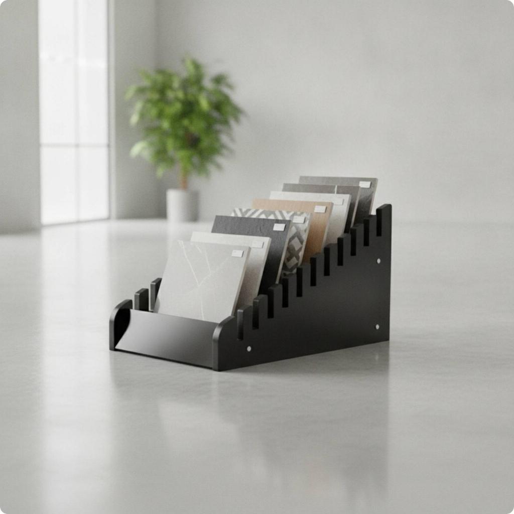 Floor Standing Tile Display Rack Heavy-Duty Sample Stand Long-Lasting