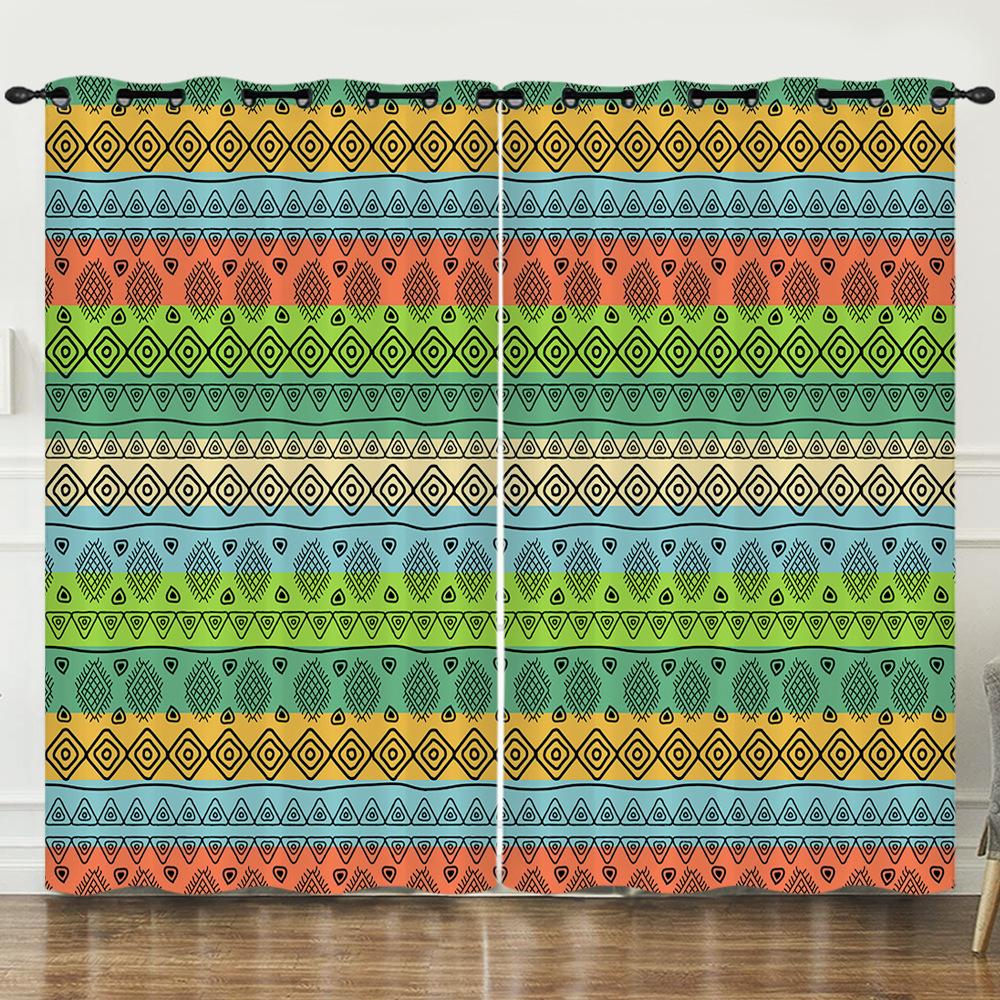 Série de Impressão Fresca 3D Cortina de Impressão Digital Blackout E Ilhós