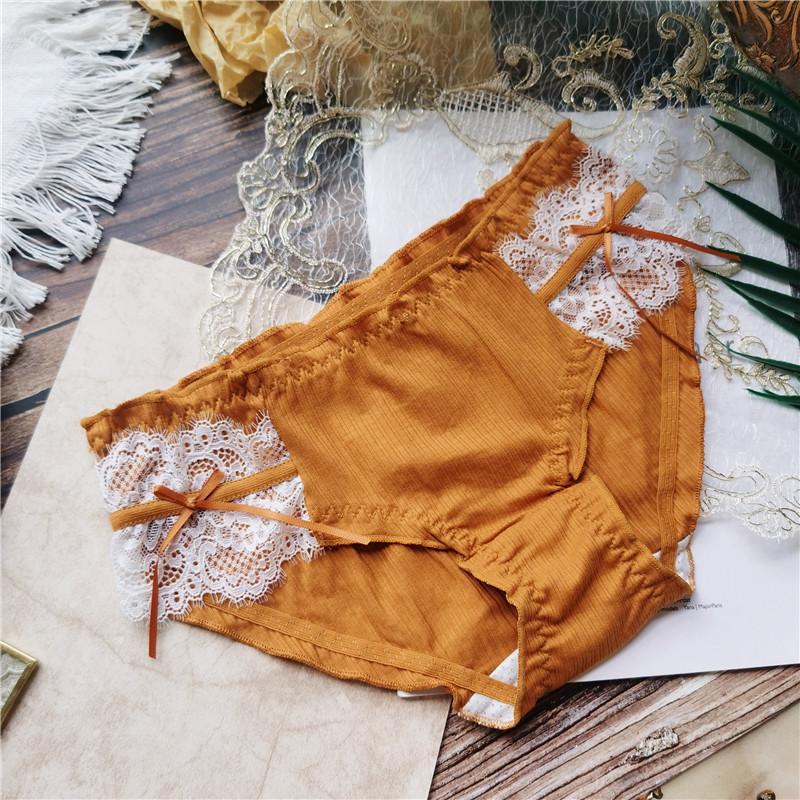 Søtt undertøy truse med tråd blondekant omslag hofte lav midje truser for kvinner