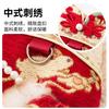 Pet Cat Dog Winter Warm Chinese Style Dress With Button Knot Design Festive New Outfit Small Pets