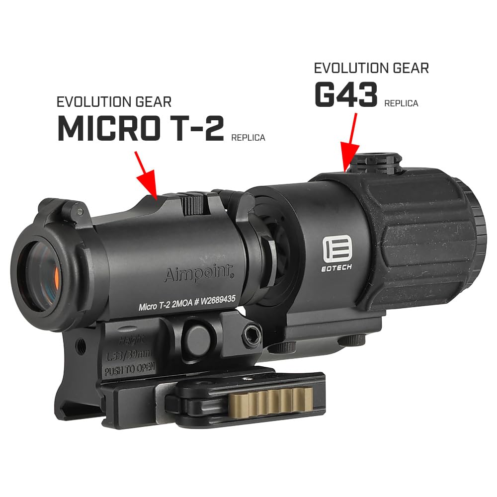 Ryohin Buhin Micro Dot Sight & Hybrid Mount for G33/G43, Evolution Gear SPUHR RDF-20153KE, 1.53" Replica, Hard Anodized 6068 Aluminum, Black