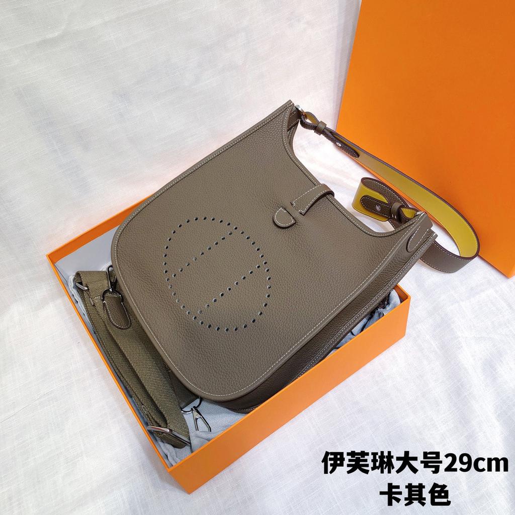 Spot Wholesale Top Layer Cowhide Evelyn Bag Genuine Leather Mini Bucket Bag TC Leather Mini Shoulder Crossbody Bag Tide