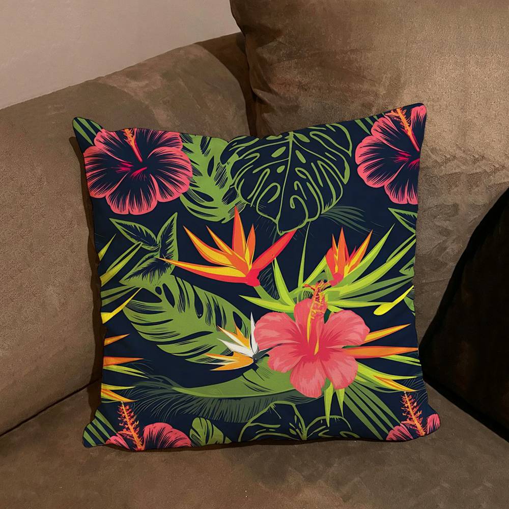 Fashion Tropical Jungle Flowers Plants Comfortable soft Pillow Case for Sofa Room Home office Decor and Protective Covers