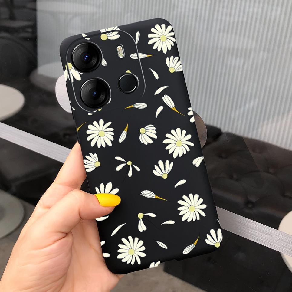 Phone Case for Infinix Smart 7 Plus Case X6517 Bumper Flower Girly Soft Silicone Cover for Infinix Smart 7 X6517 Funda Smart 7+