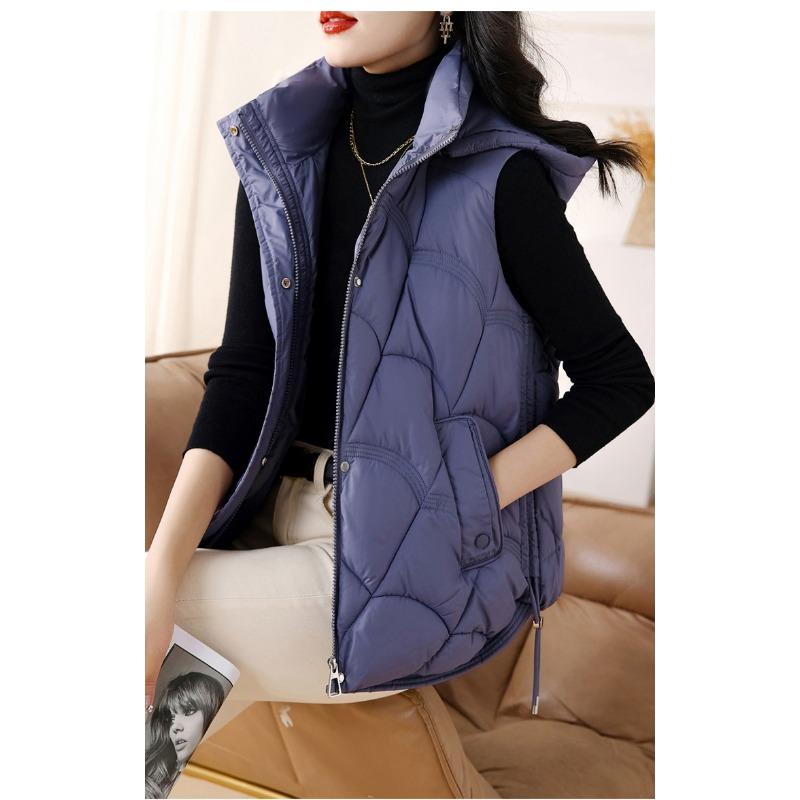 Women's Jacket Down Cotton Autumn and Winter Temperament Stand-up Collar Horse Clip Short Shoulders