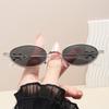 Korean Style Women Sunglasses Oval Rhinestone Party Glasses Campus Fashion Trendy Accessories