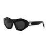 Celine Diagonal Sunglasses Shiny Black/Smoke Unisex Eyewear CL40238U-01A