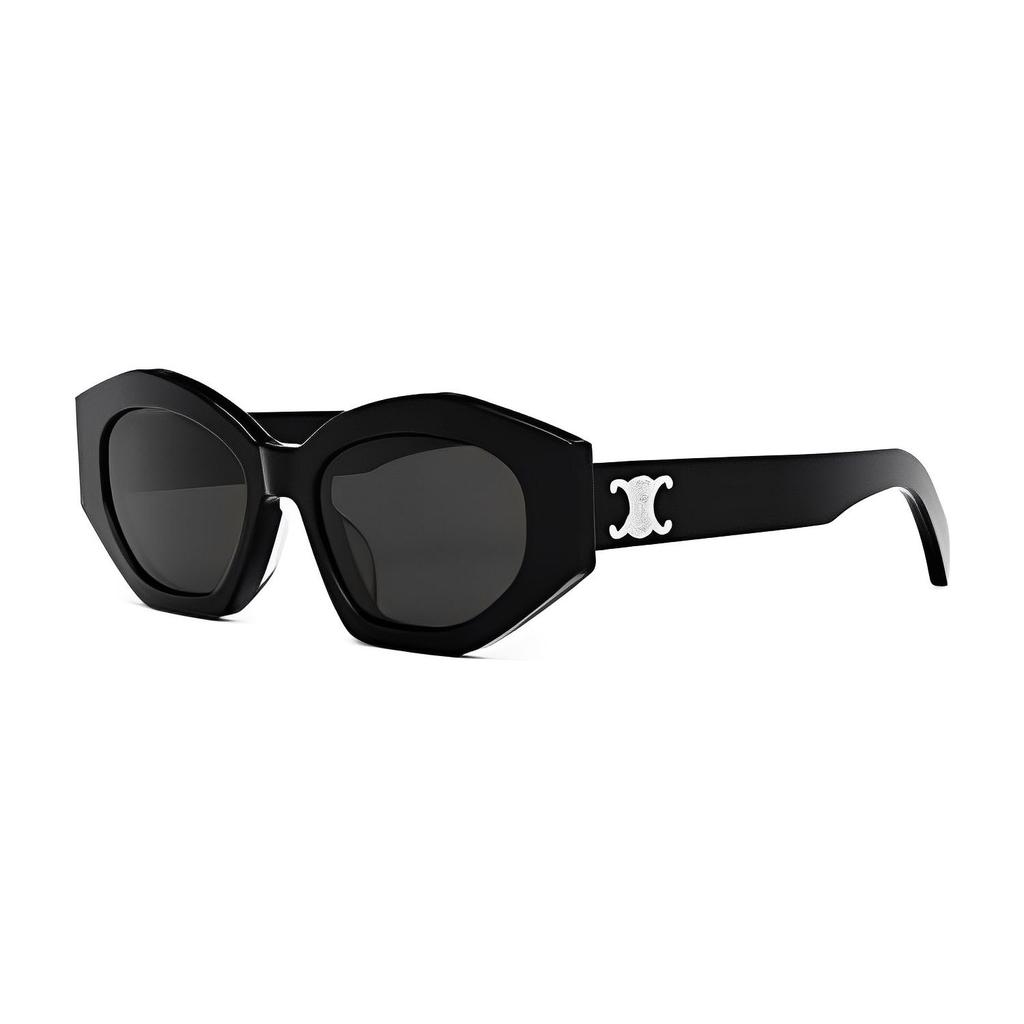Celine Diagonal Sunglasses Shiny Black/Smoke Unisex Eyewear CL40238U-01A