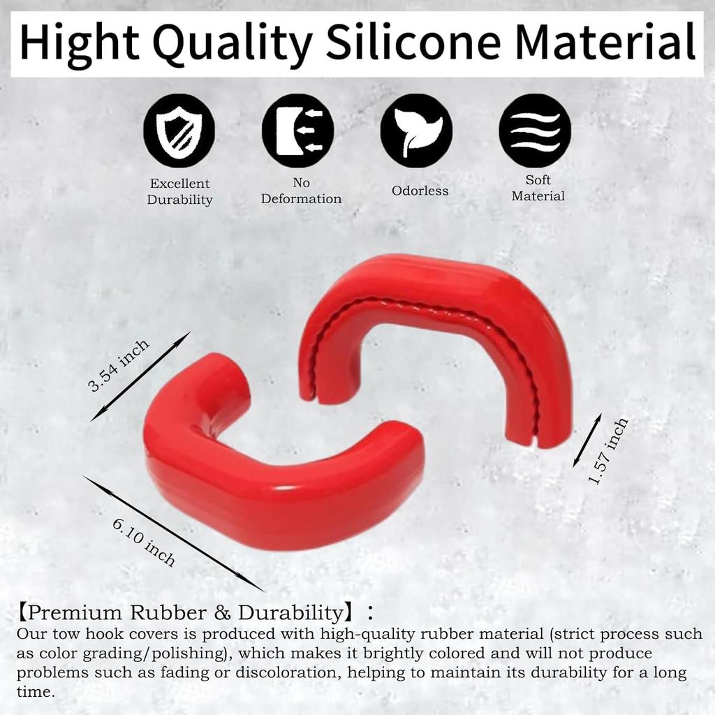 Tow Hook Covers Fits For -2025 RAM 2500/3500,Tow Hitch Cover Car Tow Hooks Compatible With Dodge RAM 2500 And RAM 3500 Accessories -2025 (Red)