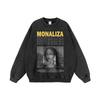 Oversized Vintage Washed Cotton Hoodie With Distressed Print Unisex Streetwear Long Sleeve