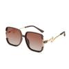 Women's Retro Polarized Sunglasses with Large Square Frame and Unique Snake-Shaped Temples - Simple and Fashionable.