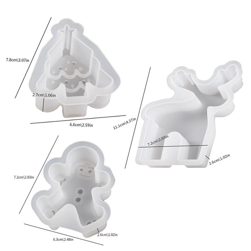 DIY Cartoon Gingerbread Man Silicone Candle Mold Christmas Cookie Chocolate Baking Tool Handmade Soap Candle Making Supplies