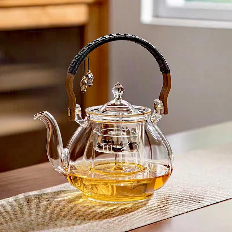 780ml Glass Teapot Beam Kettle Pottery Stove Tea Pot Cooking and Steaming Dual Purpose Tea Kettle Kungfu Tea Set Teaware