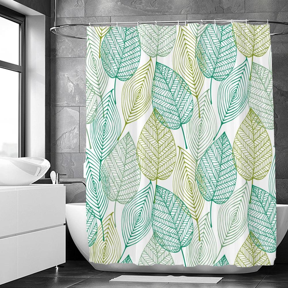 Elegant Flowers Shower Curtain 180x180cm Floral Shower Curtain Polyester Bath Curtain Bathroom Decor Machine Washable With Hooks