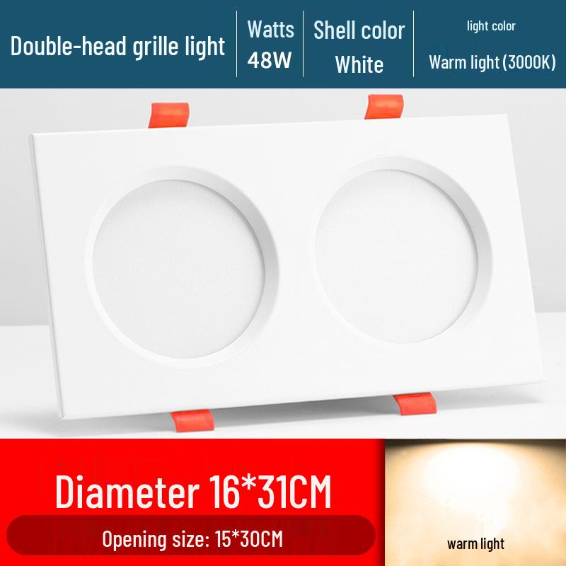 Ultra-Thin Dual/Single Head Recessed Square LED Spotlight for Commercial & Household Use