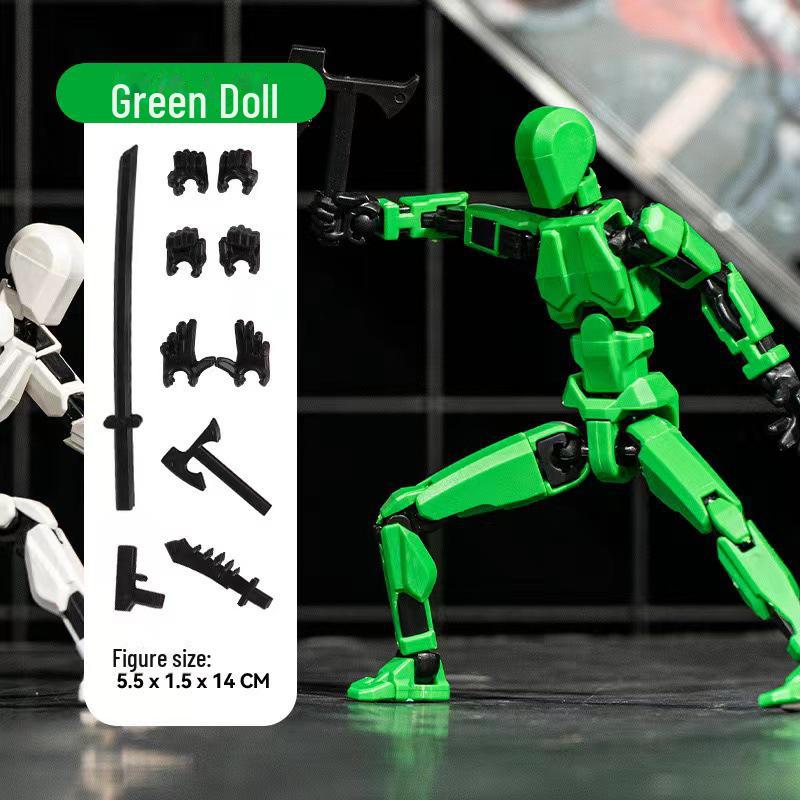 3D-printet flerledds gulrotrobot håndmodellbyggeleke for barn