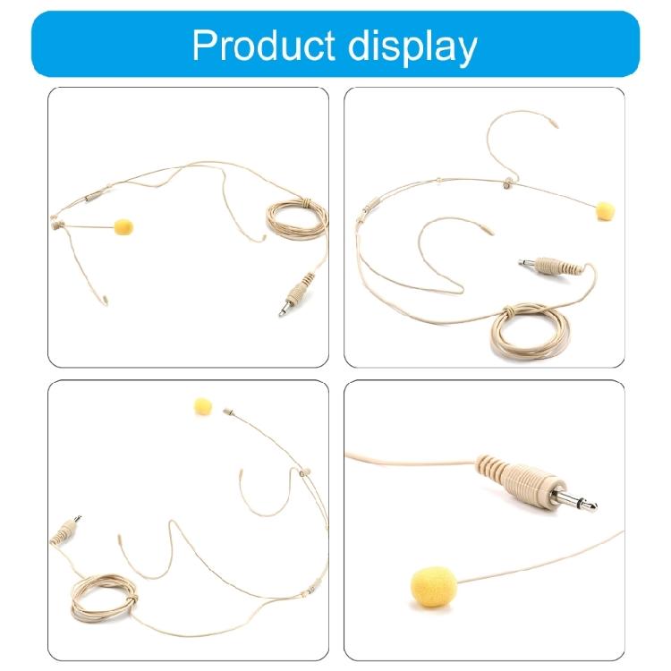 Headset Headworn Microphone Double Earhook Headworn Mic 3.5mm Thread Straight Head Microphone for Stage Performances