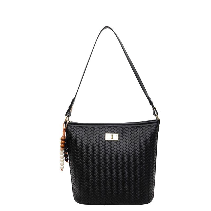 Woven Bag Women's New Large-capacity Versatile Bucket Bag Leisure Vacation Shoulder Oblique Span Bag