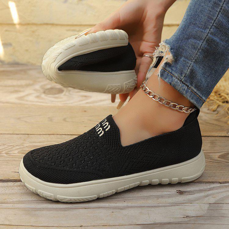 2025 Damen Atmungsaktive Leichte Slipper Freizeitschuhe - Weiche Sohle, Runde Zehenpartie, Frühling/Herbst Stil