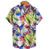 Men's casual shirt plant printed summer clothing Hawaiian short sleeved 2026 medieval vintage beach vacation top