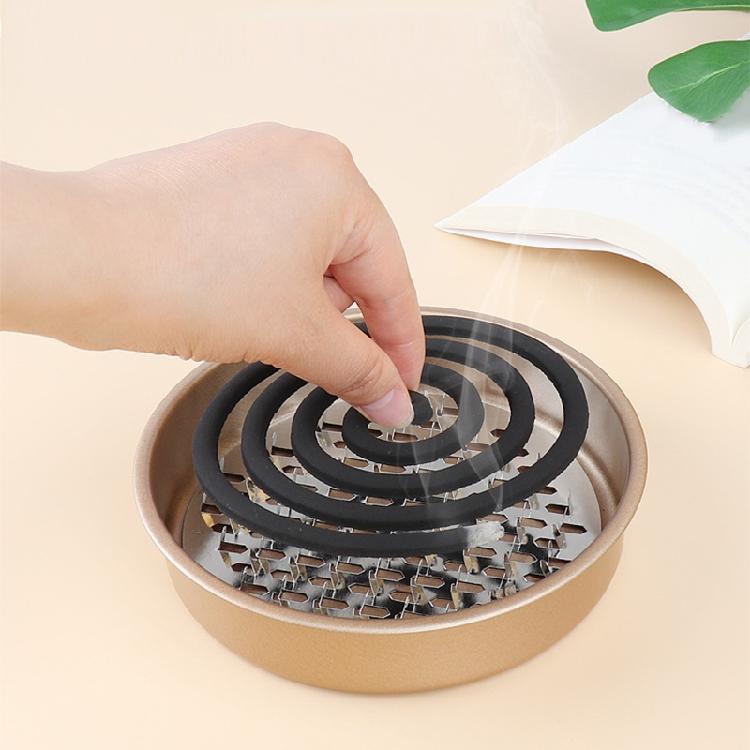 Metal Mosquito Coil Holder Tray with Cover for Fishing Camping Anti Deformed