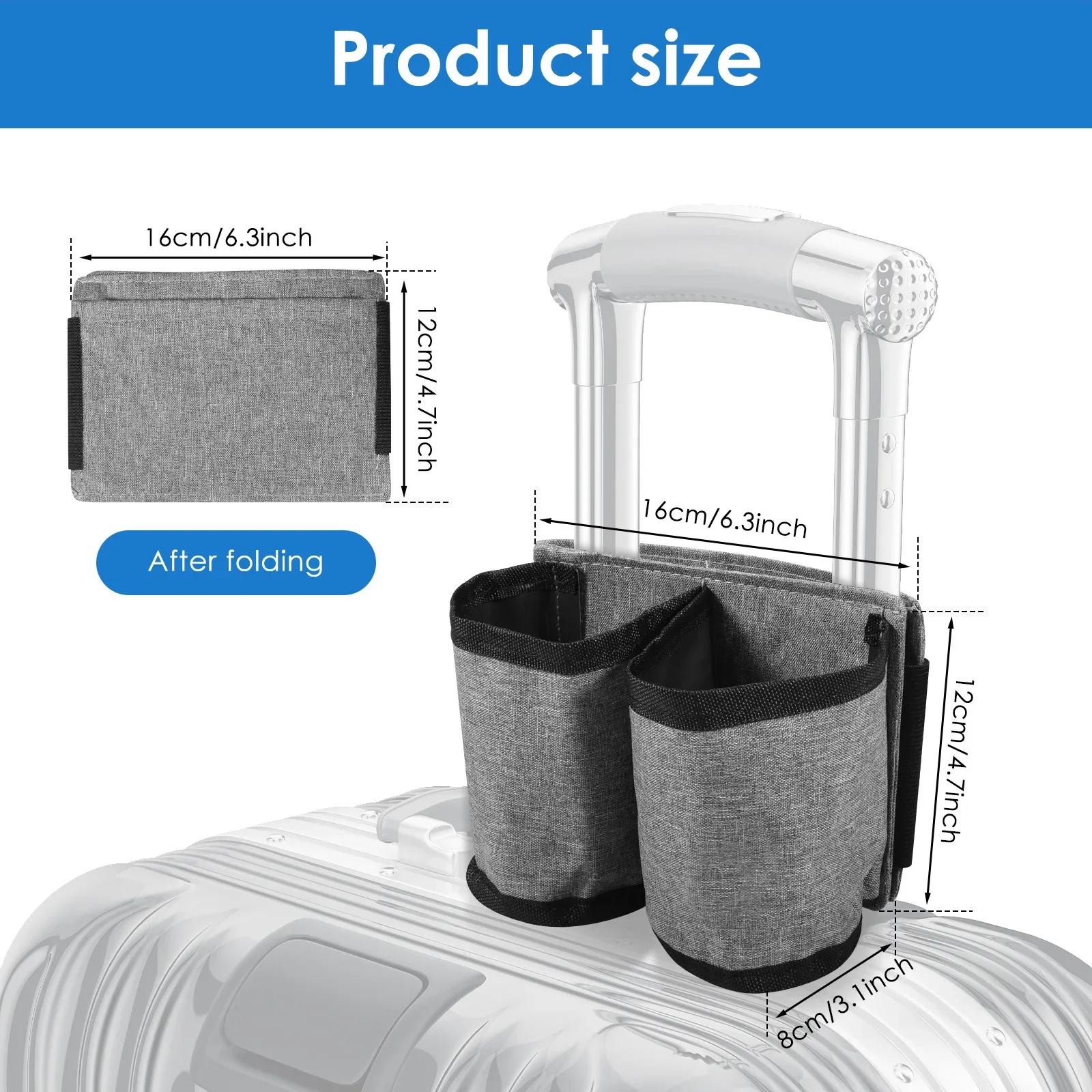 

Luggage Travel Cup Holder Oxford Fabric Suitcase Drink Bag with Drawstring Durable Free Hand Travel Milk Tea Coffee Mugs Holder