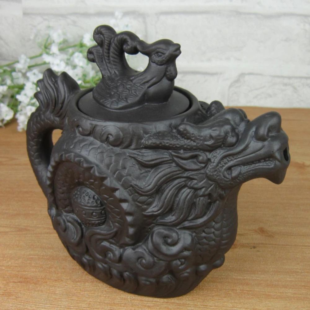 Authentic Yixing Teapot Dragon and Phoenix Tea Pot Big Capacity Purple Clay Tea Set Kettle Kung Fu Teapot