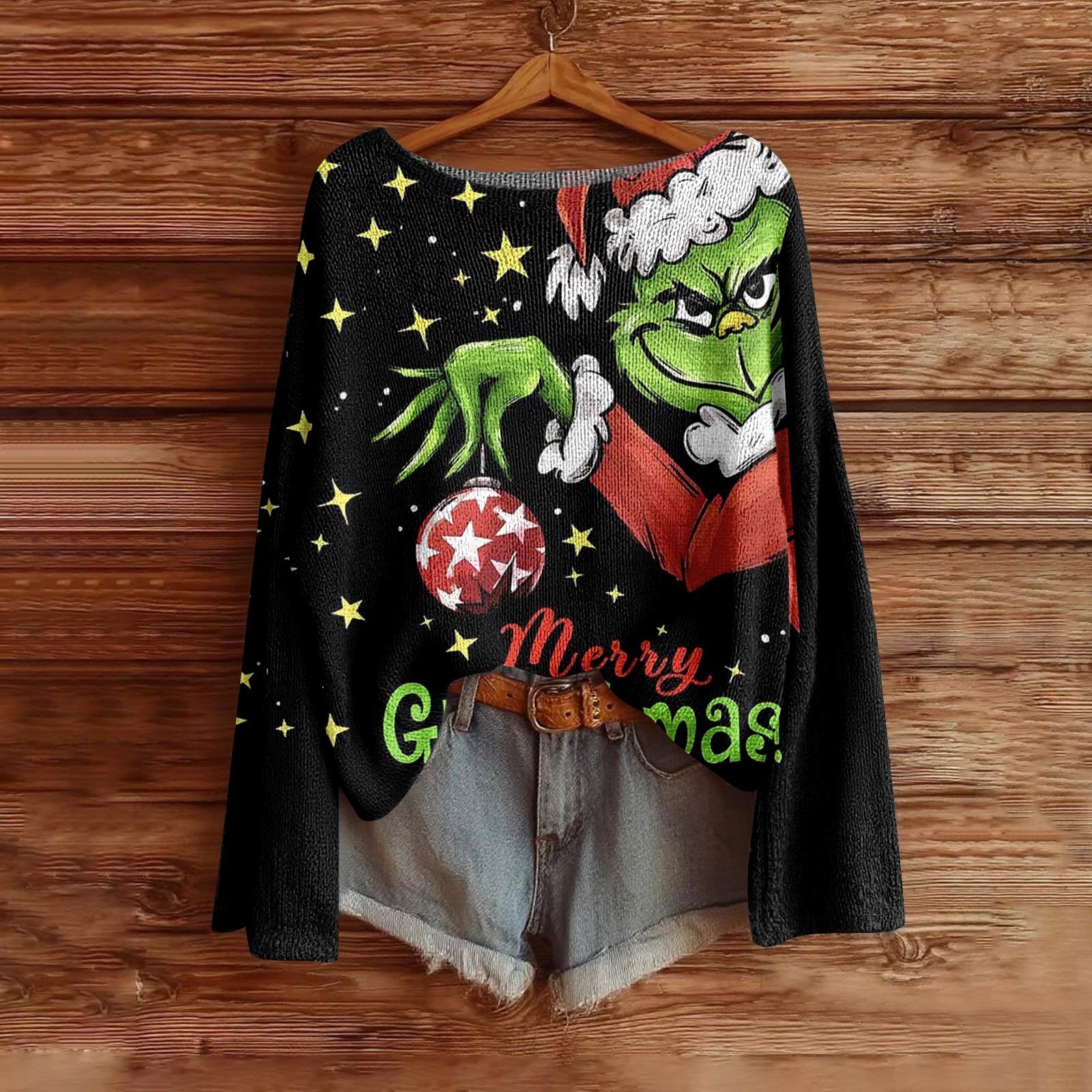 

Женская мода с длинным рукавом, рождественский принт «Снеговик-снежинка», куртка, кардиган L винный